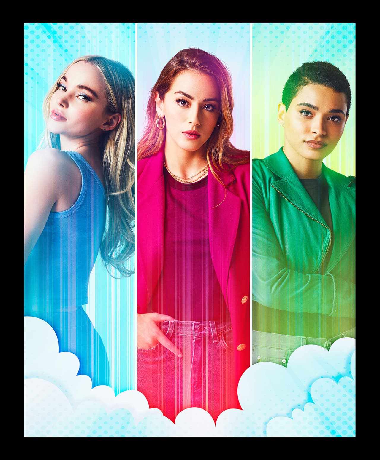 Chloe Bennet, Dove Cameron y Yana Perrault en la serie 'Powerpuff'