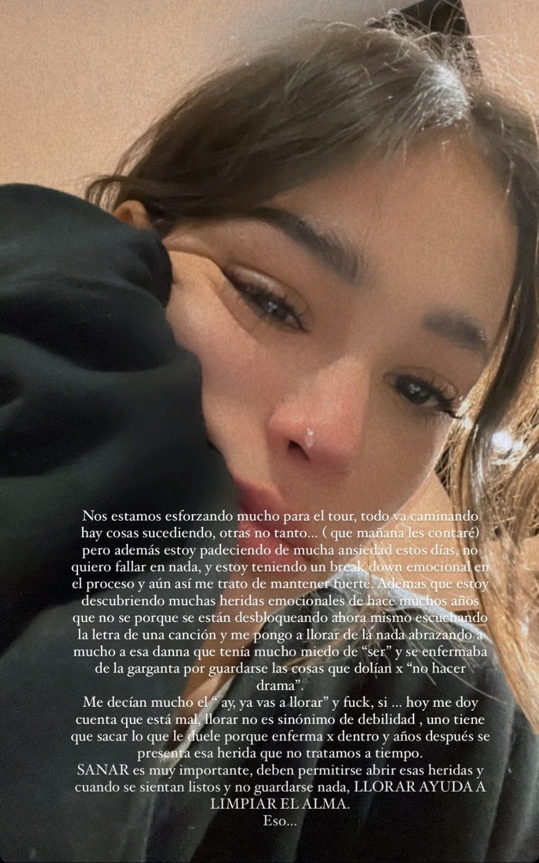Danna Paola escribió en sus redes sociales sobre su ansiedad