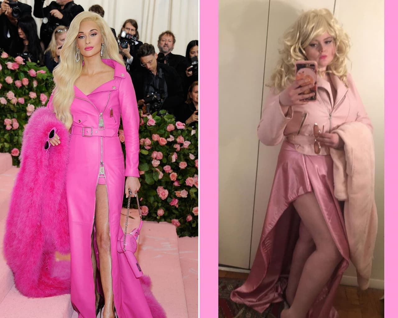 Esta recreación del look rosa para la edición con tema Camp que usó la cantante Kacey Musgraves en el 2019.