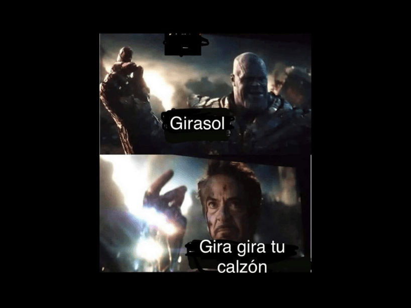 Por cierto, recuerdan ese épico momento en el que Tony se hace de las Gemas del Infinito, pues de verdad funciona para cualquier juego de palabras.
