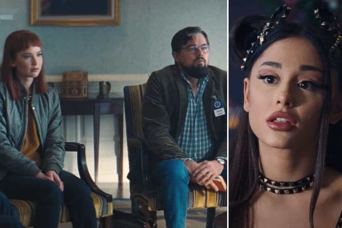 Jennifer Lawrence, Leonardo DiCaprio y Ariana Grande comparten créditos en "Don't Look Up"