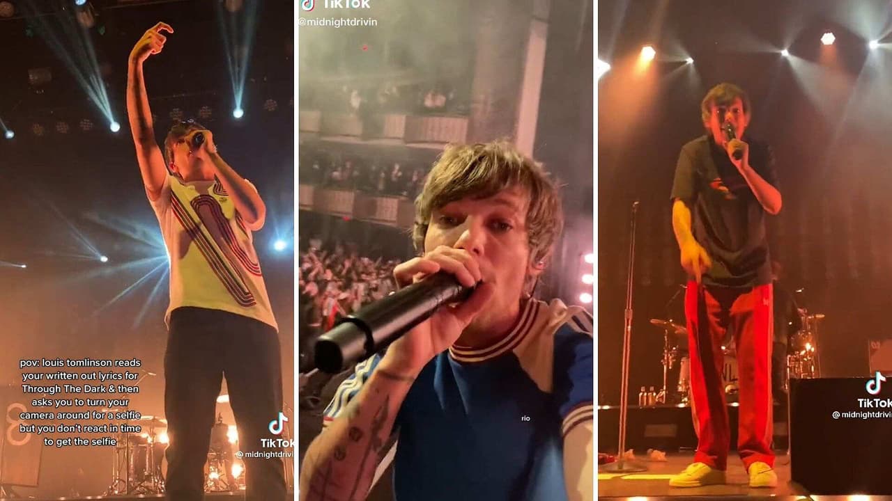Louis Tomlinson toma el cel de una fan y se graba durante su concierto