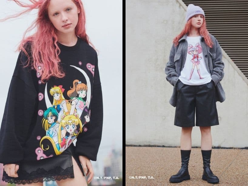Ropa y accesorios diseñados por Bershka, inspirados en el popular anime de los 90, Sailor Moon.