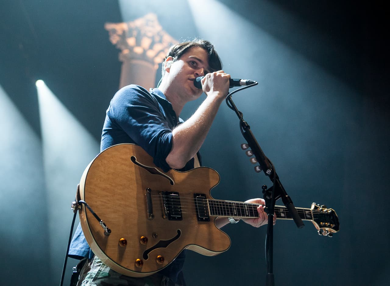 Ezra Koenig with Vampire Weekend performing at The Fox Theater on Monday, May 5, 2014, in Atlanta. (Photo by Robb D. Cohen/Invision/AP)