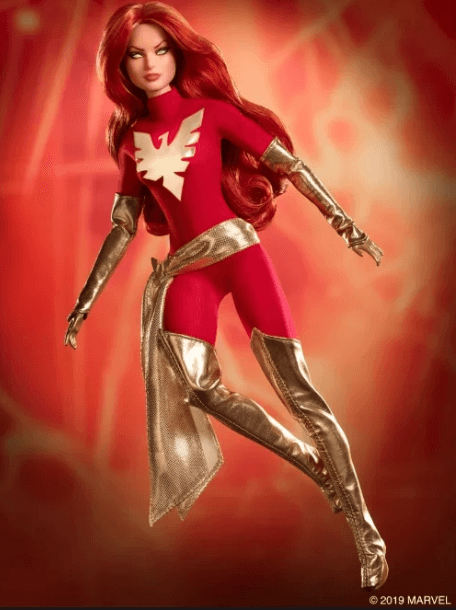 Mattel también reveló el aspecto de la Barbie versión Jean Grey/Dark Phoenix.