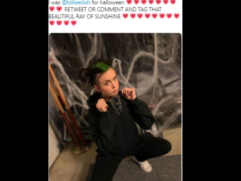 En Twitter, muchos usuarios comparten sus atuendos, los cuales se asemejan a la imagen de Billie Eilish con el cabello pintado de verde.