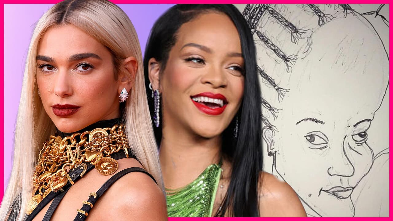 Dua Lipa comparte dibujo feo que le hicieron y hay más famosos retratados