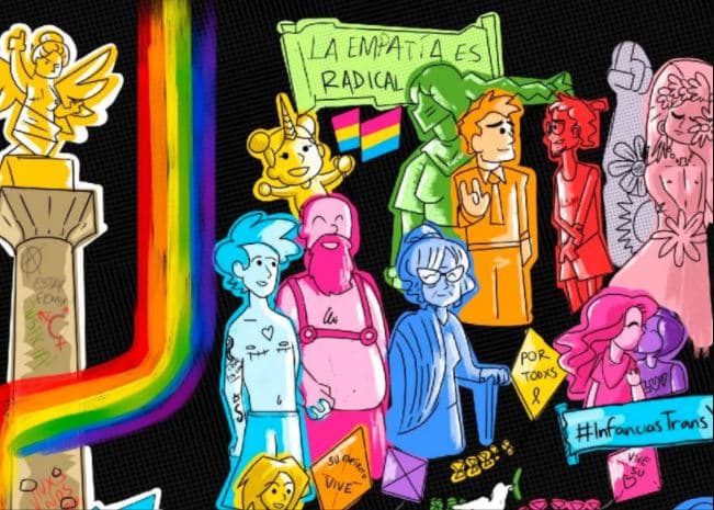 Ilustración de la convocatoria de la virtual 43 marcha lgbtq