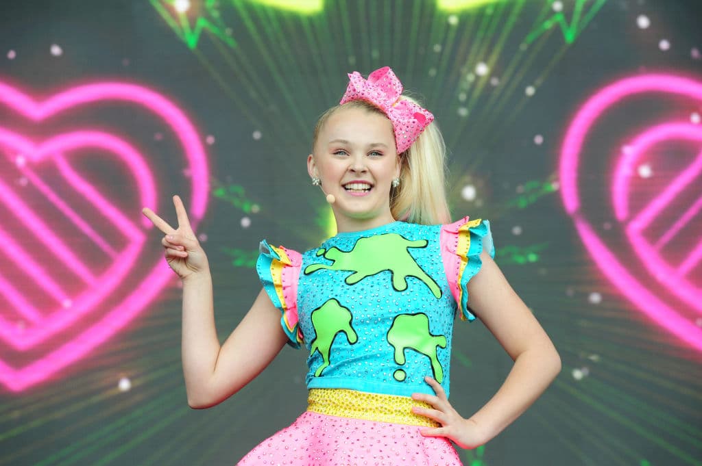 CHICAGO, IL - JUNE 09: Recording Artist Jojo Siwa performs on stage during Nickelodeon SlimeFest at Huntington Bank Pavilion at Northerly Island on June 9, 2018 in Chicago, Illinois. (Photo by Timothy Hiatt/Getty Images for Nickelodeon)