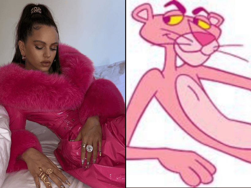 De inmediato comenzaron las comparaciones por la postura y los colores usados por la intérprete de "Con Altura"; el rosa recordó a sus fans a la seductora Pantera Rosa.