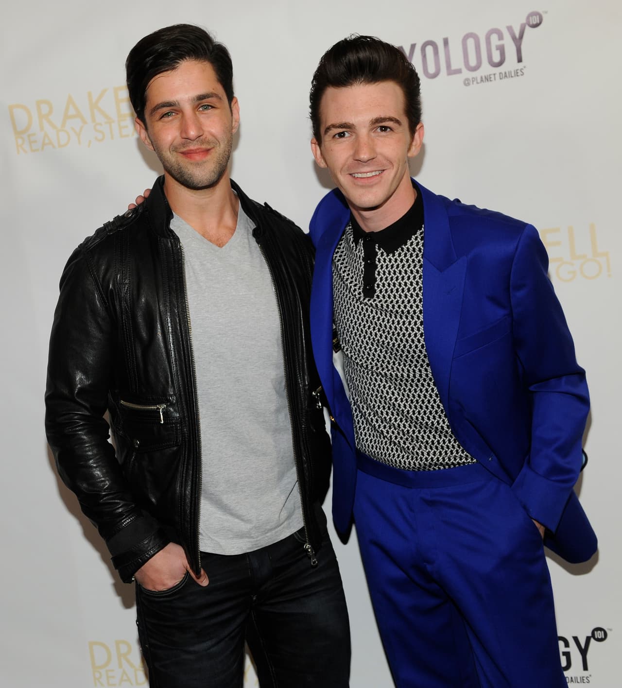 Drake Bell, right, poses with actor Josh Peck poses at a release party for Bell's new "Ready Steady Go!" album on Thursday, April 17, 2014, in Los Angeles. (Photo by Chris Pizzello/Invision/AP)