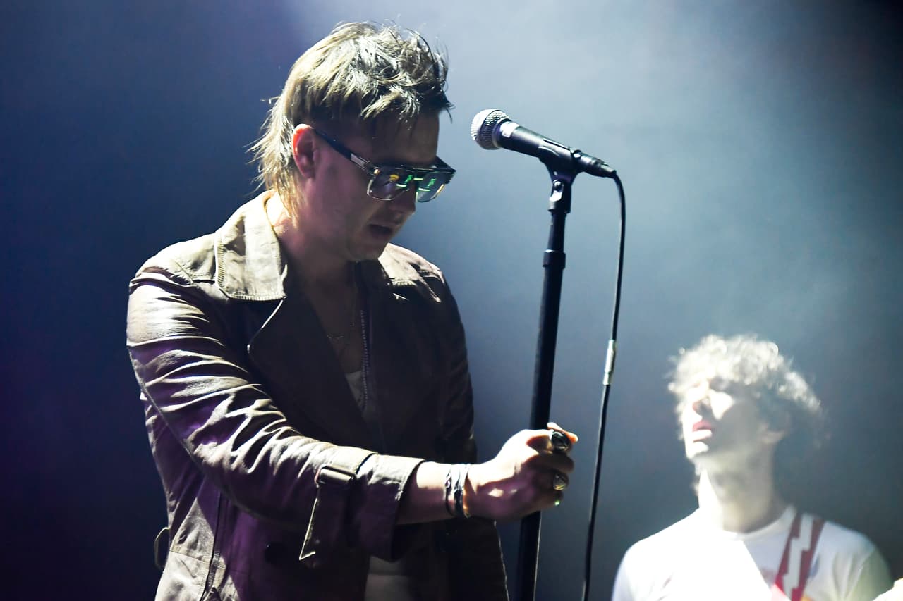 American indie rock band The Strokes perform live at Roundhouse, London on February 19, 2020. The Strokes are an American rock band from New York City, composed of singer Julian Casablancas, lead guitarist Nick Valensi, rhythm guitarist Albert Hammond Jr., bassist Nikolai Fraiture, and drummer Fabrizio Moretti. (Photo by Alberto Pezzali/NurPhoto via Getty Images)