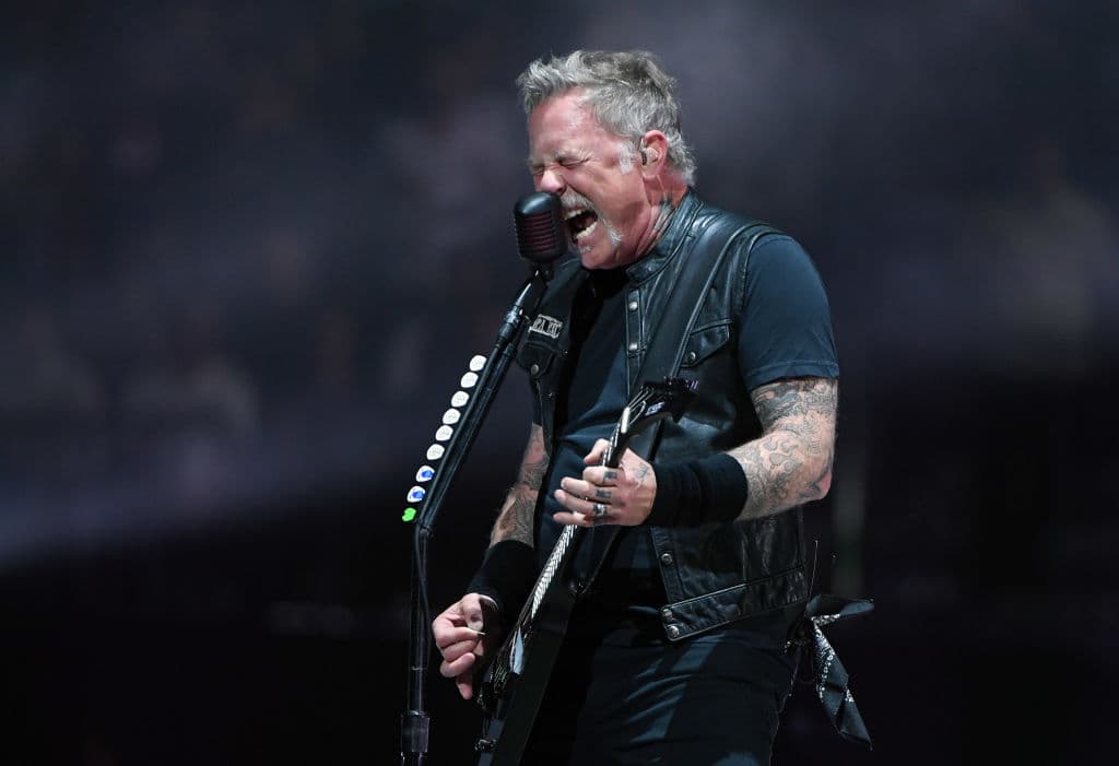LAS VEGAS, NEVADA - NOVEMBER 26: Singer/guitarist James Hetfield of Metallica performs during a stop of the band's WorldWired Tour at T-Mobile Arena on November 26, 2018 in Las Vegas, Nevada. (Photo by Ethan Miller/Getty Images)