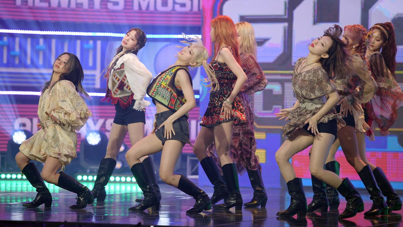 GOYANG, SOUTH KOREA - JUNE 10: TWICE during MBC Music Channel 'Show Champion' Live Broadcast at Ilsan MBC Dream Center on June 10, 2020 in Goyang, South Korea. (Photo by The Chosunilbo JNS/Imazins via Getty Images)