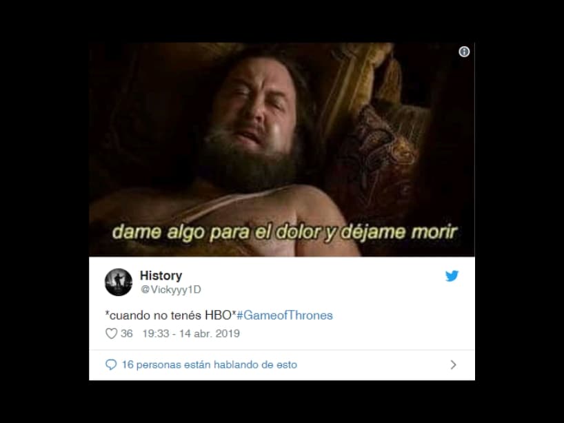 La tristeza de los fans que no tenían HBO para ver el capítulo en el momento de su estreno, los hizo crear algunos memes.