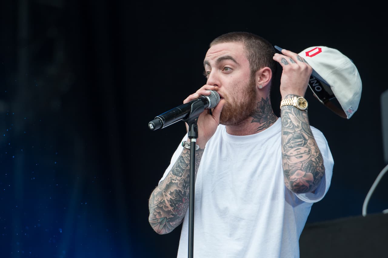 SAINT-CLOUD, FRANCE - AUGUST 25: Mac Miller performs at Rock en Seine Festival on August 25, 2013 in Saint-Cloud, France. (Photo by David Wolff - Patrick/Redferns via Getty Images)