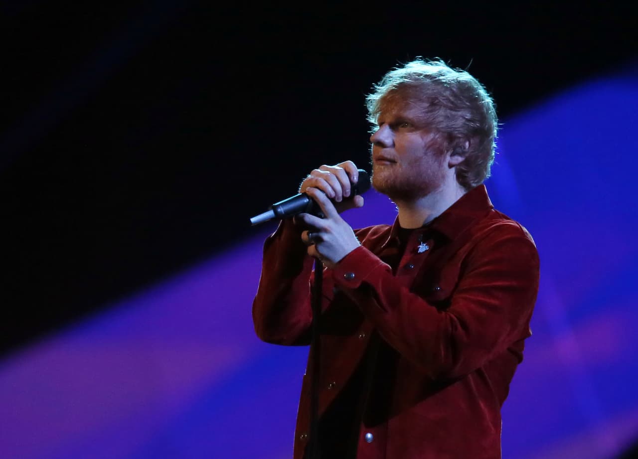 Ed Sheeran performs at the Brit Awards 2018 in London, Wednesday, Feb. 21, 2018. (Photo by Joel C Ryan/Invision/AP)