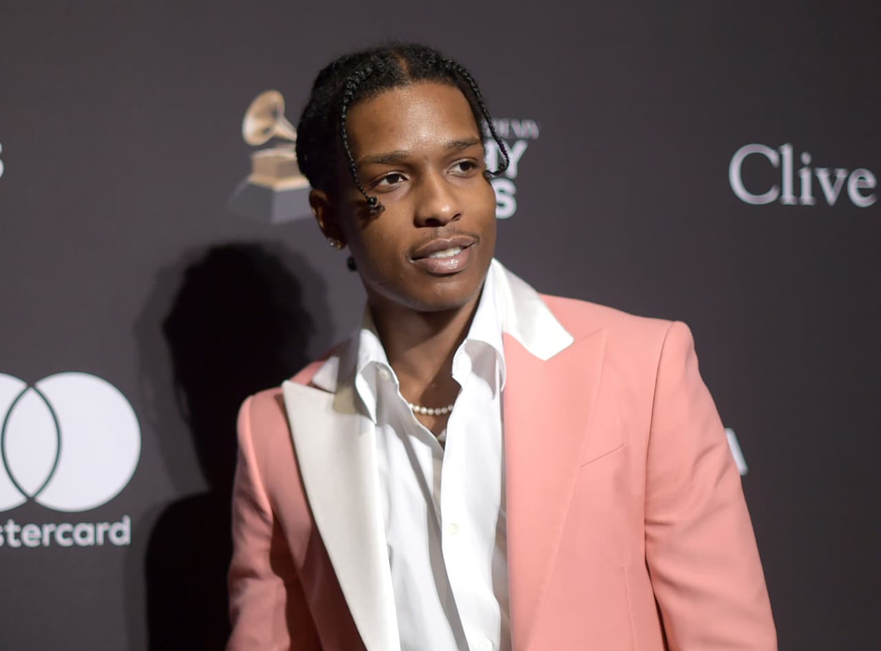 FILE - This Feb. 9, 2019 file photo shows A$AP Rocky at Pre-Grammy Gala And Salute To Industry Icons in Beverly Hills, Calif. The American rapper, whose name is Rakim Mayers, was ordered held by a Swedish court Friday, July 5, for two weeks in pre-trial detention while police investigate a fight on Sunday in central Stockholm. Following an outcry from celebrities and a Change.org petition with half a million signatures, Rep. Adriano Espaillat, D-N.Y. is pushing for the release of the rapper. (Photo by Richard Shotwell/Invision/AP, File)