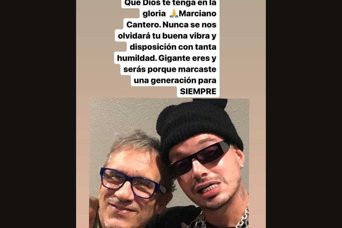 J Balvin publicó un sentido mensaje para el cantante de Enanitos Verdes