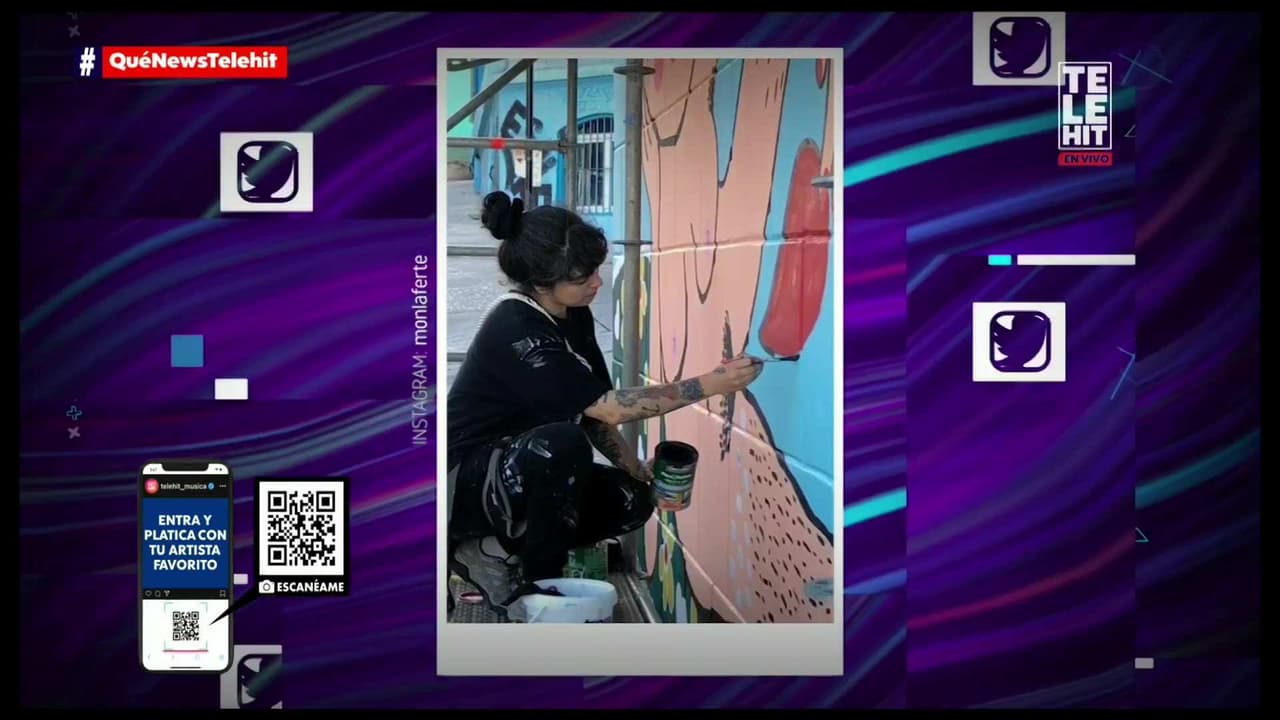 Mon Laferte realiza mural en pro de las mujeres en Chile; podría ser multada por no contar con permisos