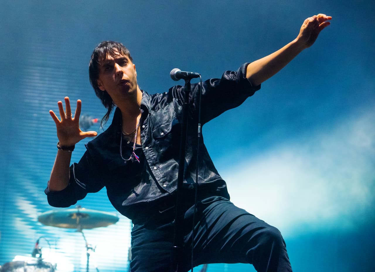 LONDON, ENGLAND - MAY 25: Julian Casablancas of The Strokes performs during the All Points East Festival at Victoria Park on May 25, 2019 in London, England. (Photo by Matthew Baker/Getty Images)