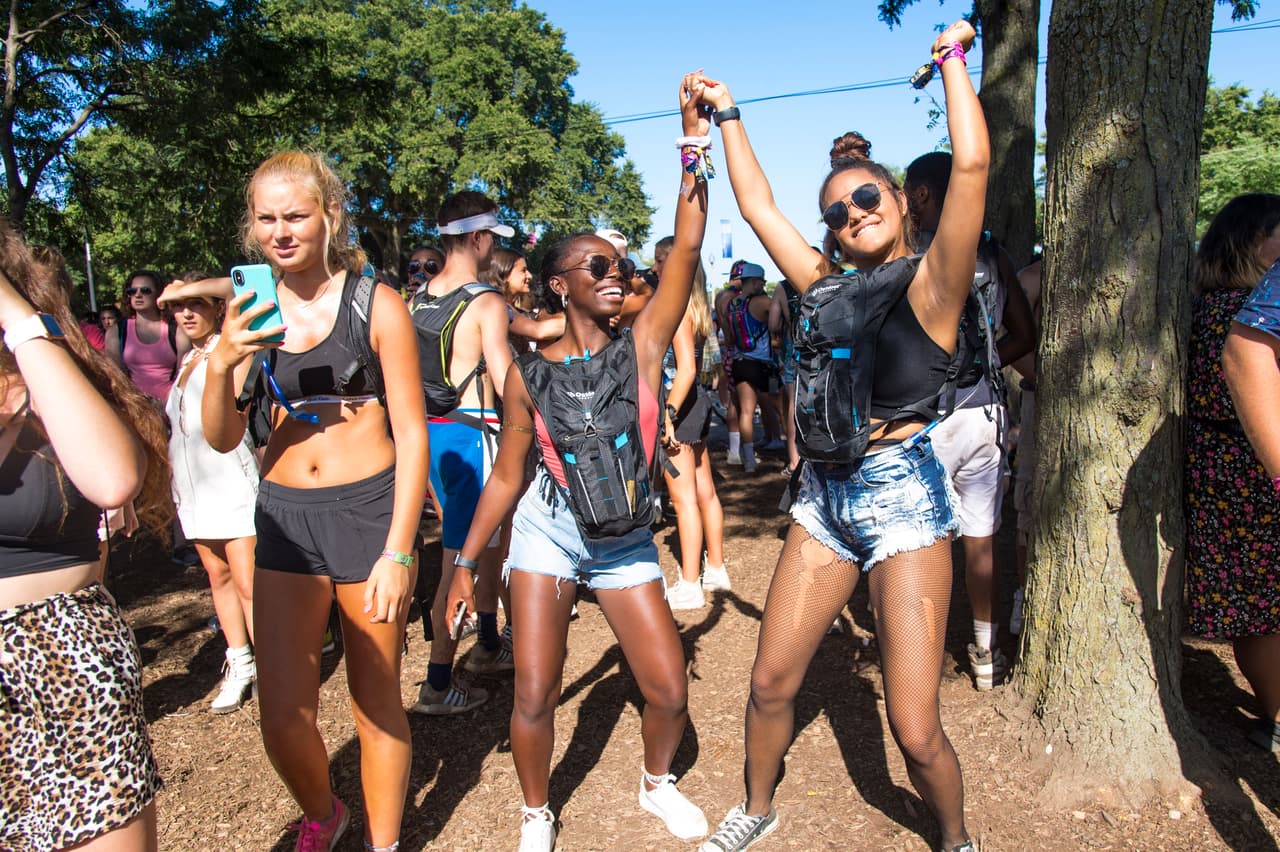 Festival goers attend day three of Lollapalooza in Grant Park on Saturday, Aug. 3, 2019, in Chicago. (Photo by Amy Harris/Invision/AP)