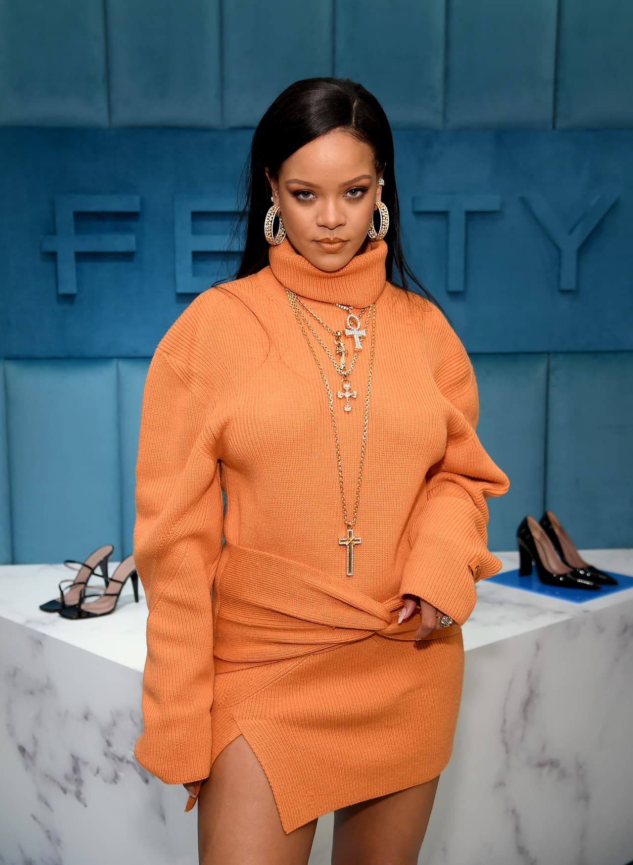 NEW YORK, NEW YORK - FEBRUARY 07: Robyn Rihanna Fenty and Linda Fargo celebrate the launch of FENTY at Bergdorf Goodman at Bergdorf Goodman on February 07, 2020 in New York City. (Photo by Dimitrios Kambouris/Getty Images for Bergdorf Goodman)