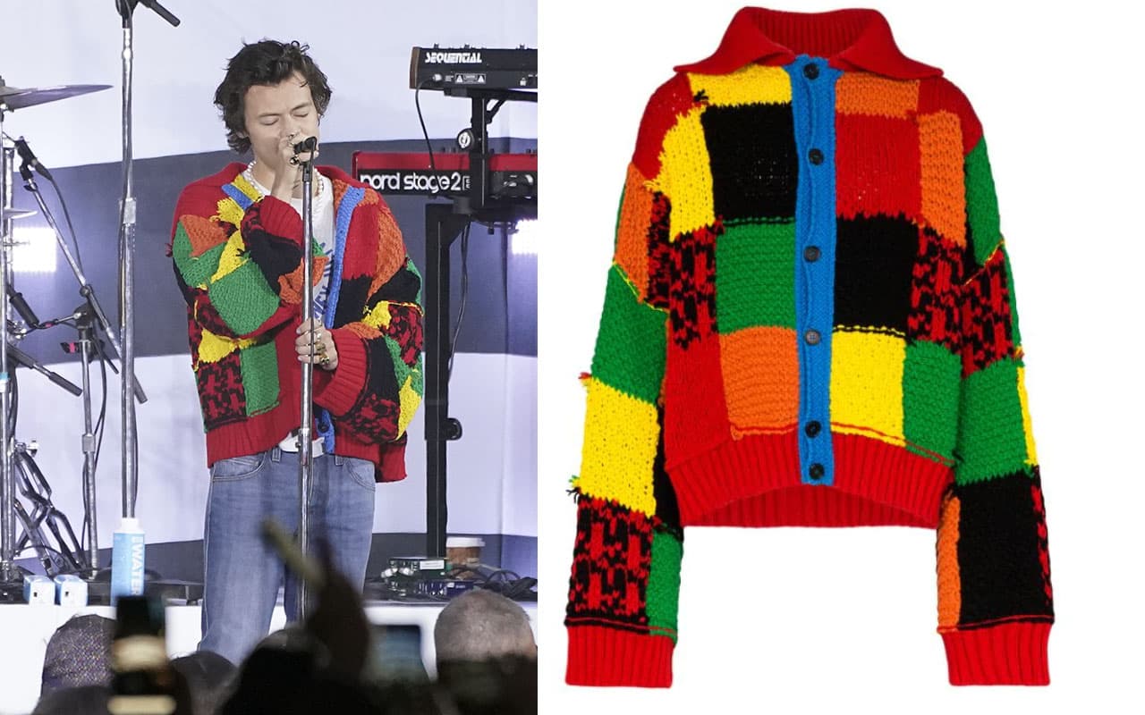Quizás una de las prendas más populares del cantante es este cardigan de la marca JW Anderson. La prenda ya está descontinuada, sin embargo, tenía un precio de 1,890 dólares, es decir, 38,042 pesitos. Afortunadamente, tras ver que muchos fans lo estaban empezando a replicar durante la cuarentena, la marca liberó los patrones completamente gratis para que podamos tejerlo y tenerlo por mucho menos dinero.