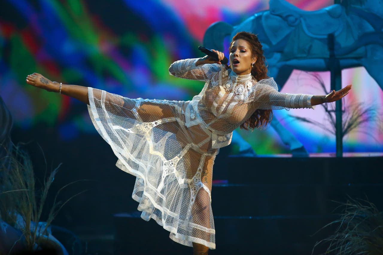 Singer Halsey performs during the European MTV Awards in Seville, Spain, Sunday, Nov. 3, 2019. (Photo by Joel C Ryan/Invision/AP)