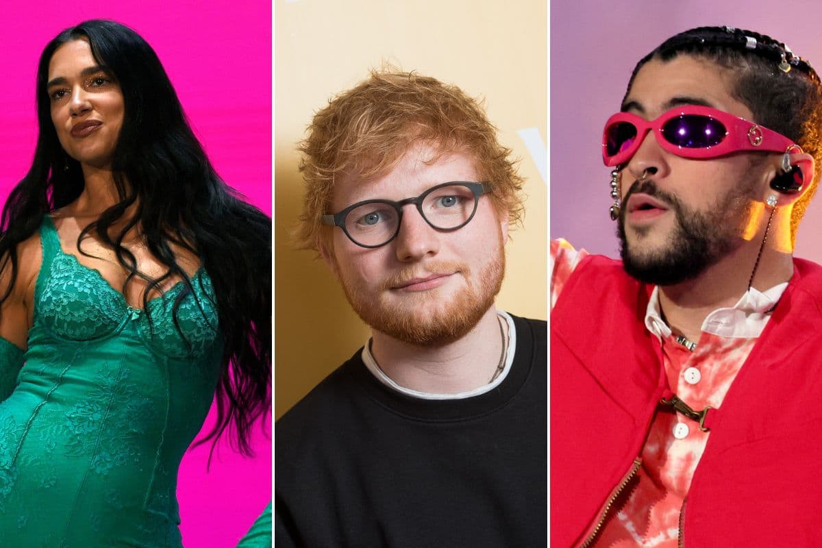 Dua Lipa, Ed Sheeran y Bad Bunny