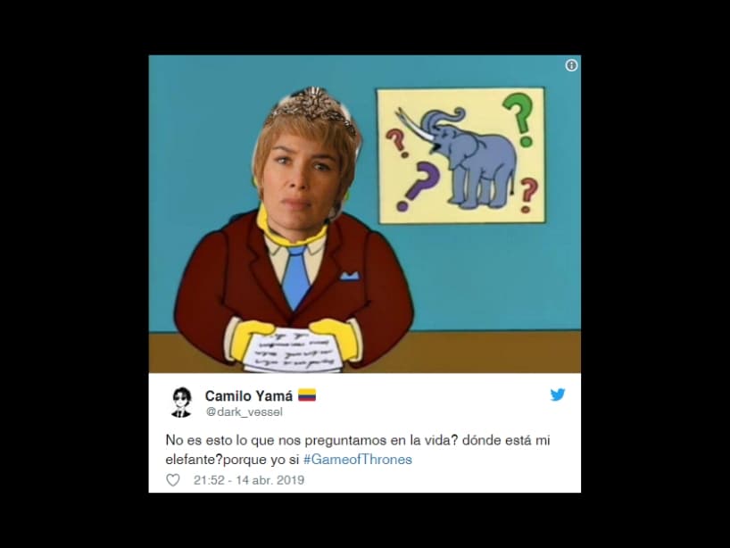 Cersei Lannister se sintió decepcionada porque no llegaron los elefantes que tanto quería; en Los Simpons los están buscando.