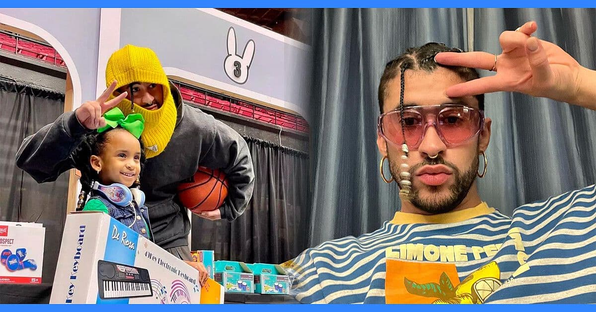 Bad Bunny se convierte en Santa y da 25 mil regalos a niños con su fundación
