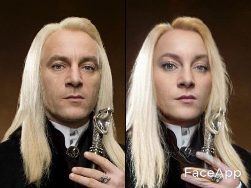 Lucius Malfoy, el padre de Draco, luce muy diferente como mujer.