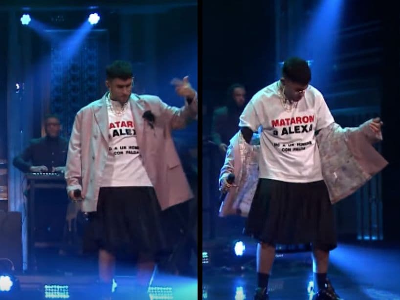 Bad Bunny participó en el programa de la NBC con Jimmy Fallon, donde apareció en falda y con una playera con la leyenda: "Mataron a Alexa, no a un hombre con falda".El lunes 23 de febrero, fue encontrado el cuerpo de Alexa en Toa Baja, Puerto Rico y el informe policiaco describía a la víctima como: "Un hombre con una falda". Esto levanto críticas entre quienes leyeron la noticia del caso, pues este fue un crimen de odio.