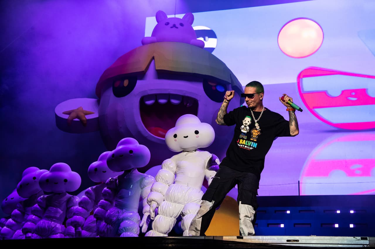 J Balvin performs on day three of Lollapalooza in Grant Park on Saturday, Aug. 3, 2019, in Chicago. (Photo by Amy Harris/Invision/AP)