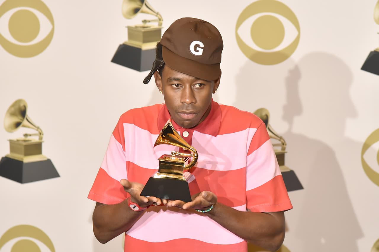 LOS ANGELES, CALIFORNIA - JANUARY 26: Tyler, The Creator attends the 62nd Annual Grammy Awards - Press Room at Staples Center on January 26, 2020 in Los Angeles, California. (Photo by David Crotty/Patrick McMullan via Getty Images)