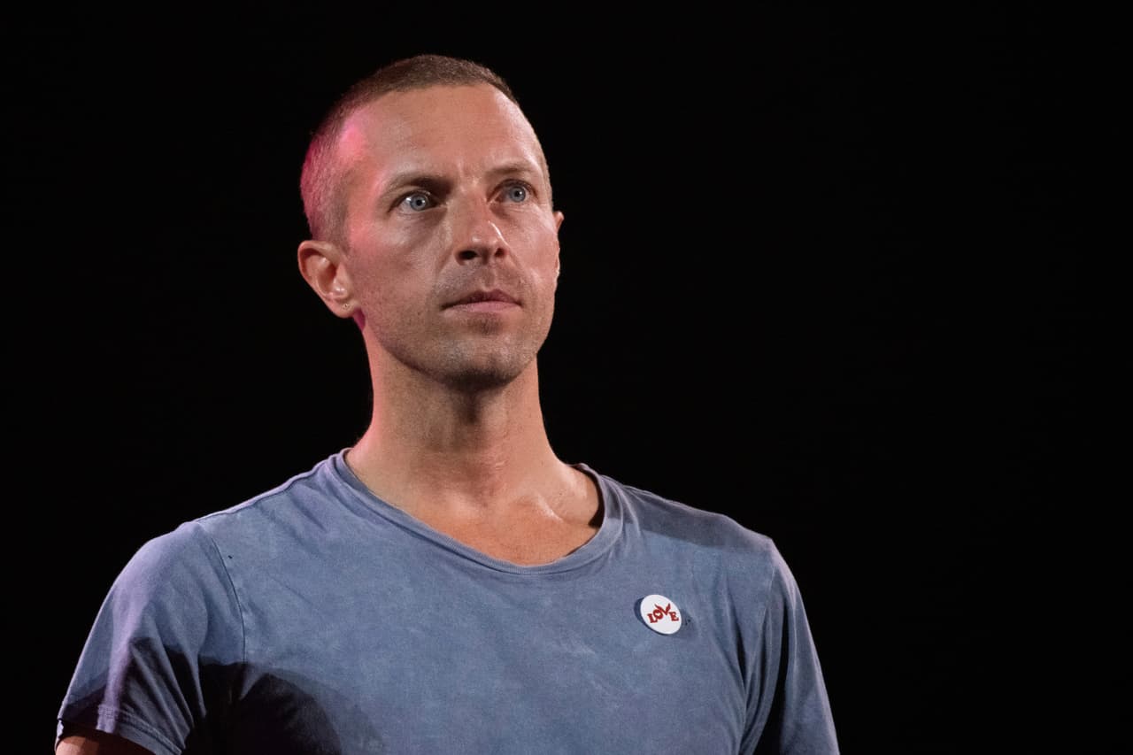 Chris Martin speaks at the 2019 Global Citizen Festival in Central Park on Saturday, Sept. 28, 2019, in New York. (Photo by Charles Sykes/Invision/AP)