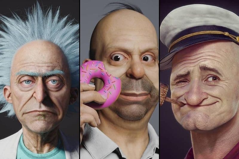La tecnología ha avanzado a tal punto que los ilustradores son capaces de desarrollar imágenes cada vez más realistas, de manera digital. Una prueba de ello es Hossein Diba, quien comparte con sus seguidores su creaciones en 3D de algunas versiones de los personajes animados más populares.