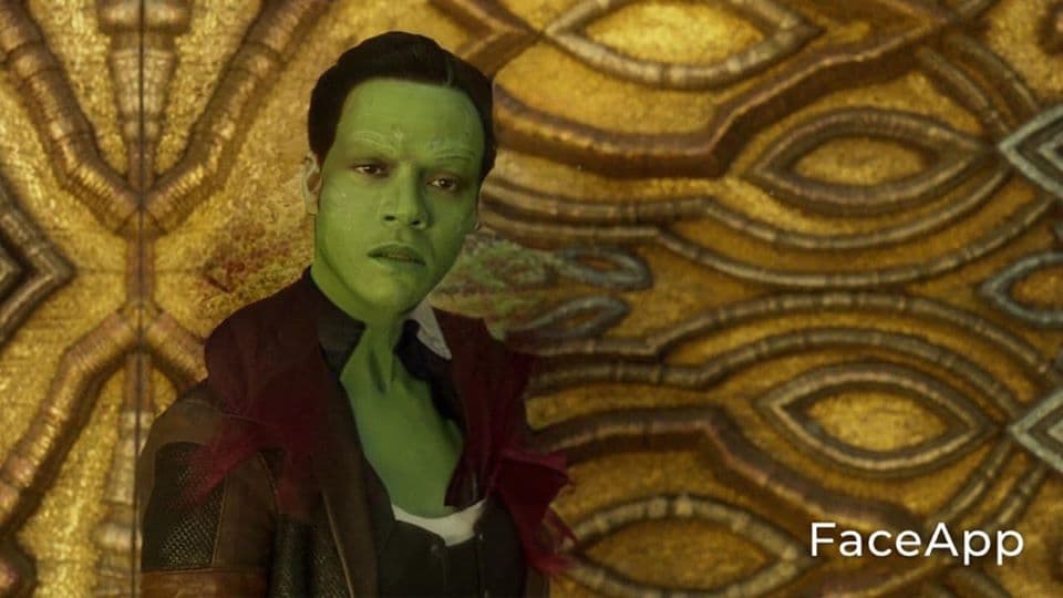 Gamora, a cargo de Zoe Saldaña, cambia mucho en su versión masculina.