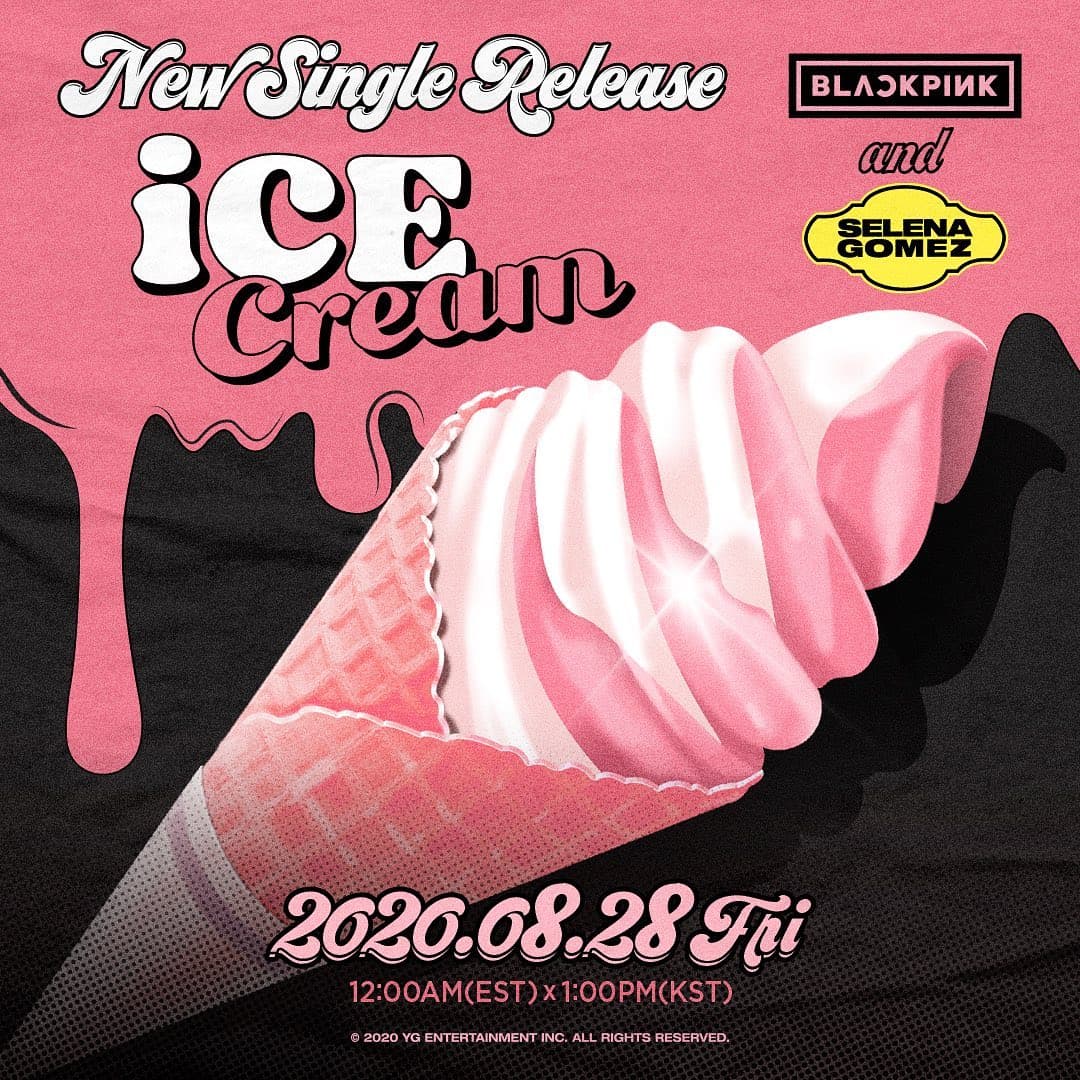 En los últimos días, BLACKPINK y Selena Gomez ha compartido distintas imágenes para promocionar su colaboración. Con este delicioso heleado, anunciaron el nombre del sencillo, "Ice Cream".