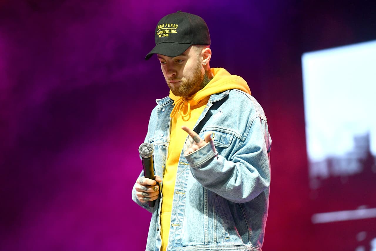 LONG BEACH, CA - APRIL 29: Rapper Mac Miller performs onstage during the Smokers Club Festival at The Queen Mary on April 29, 2018 in Long Beach, California. (Photo by Scott Dudelson/Getty Images)