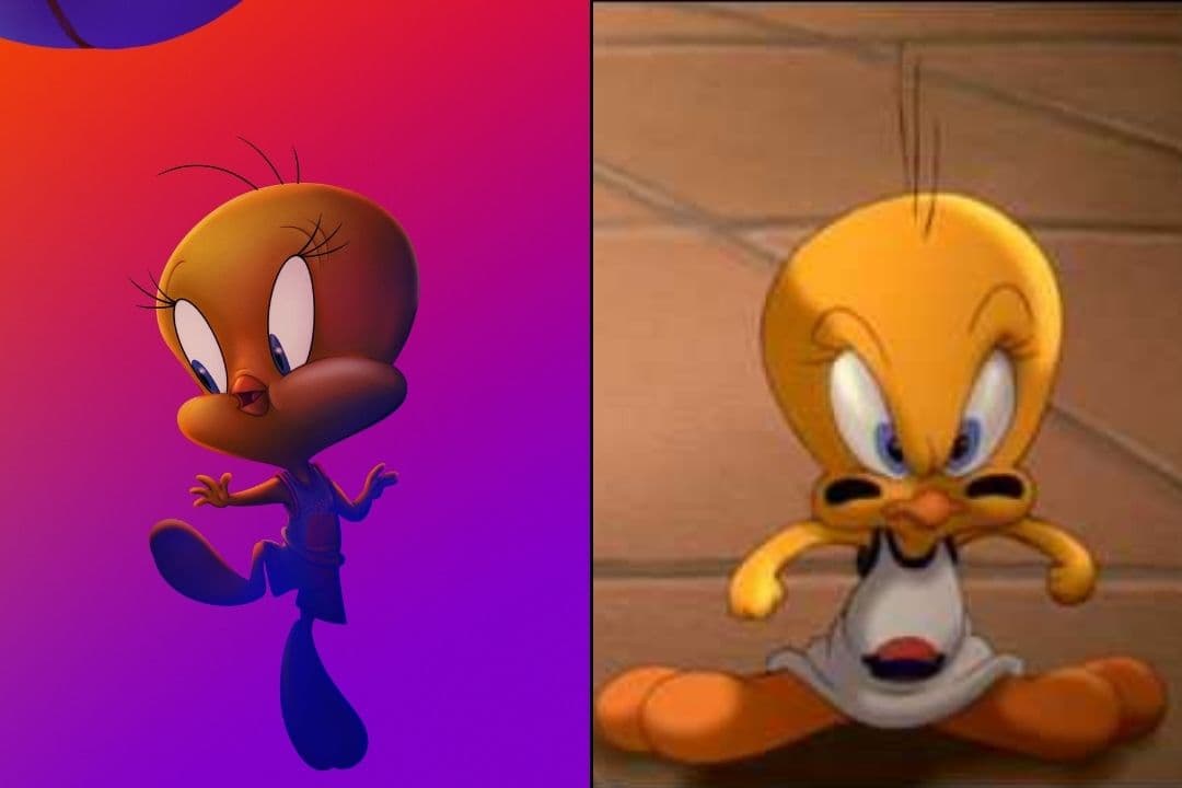 Piolín se ve igual de adorable, con sus mejillas grandotas, solo parece que la proporción de sus patas ha cambiado, se ven más pequeñas.