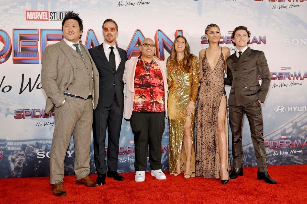Benedict Wong, Benedict Cumberbatch, Jacob Batalon, Marisa Tomei, Zendaya y Tom Holland