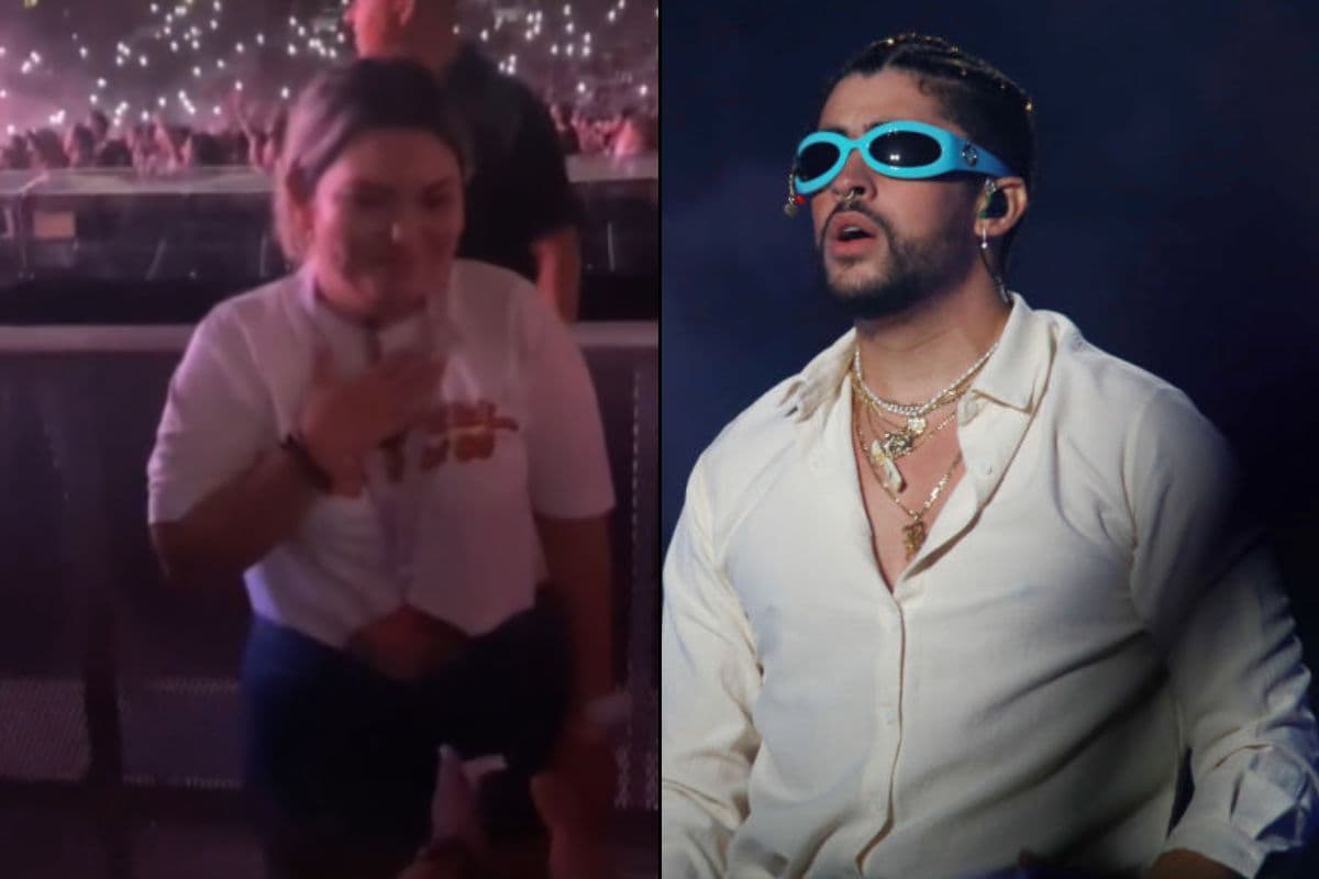 Fan le pidió matrimonio a su novia, mientra Bad Bunny cantaba "Ojitos Lindos".