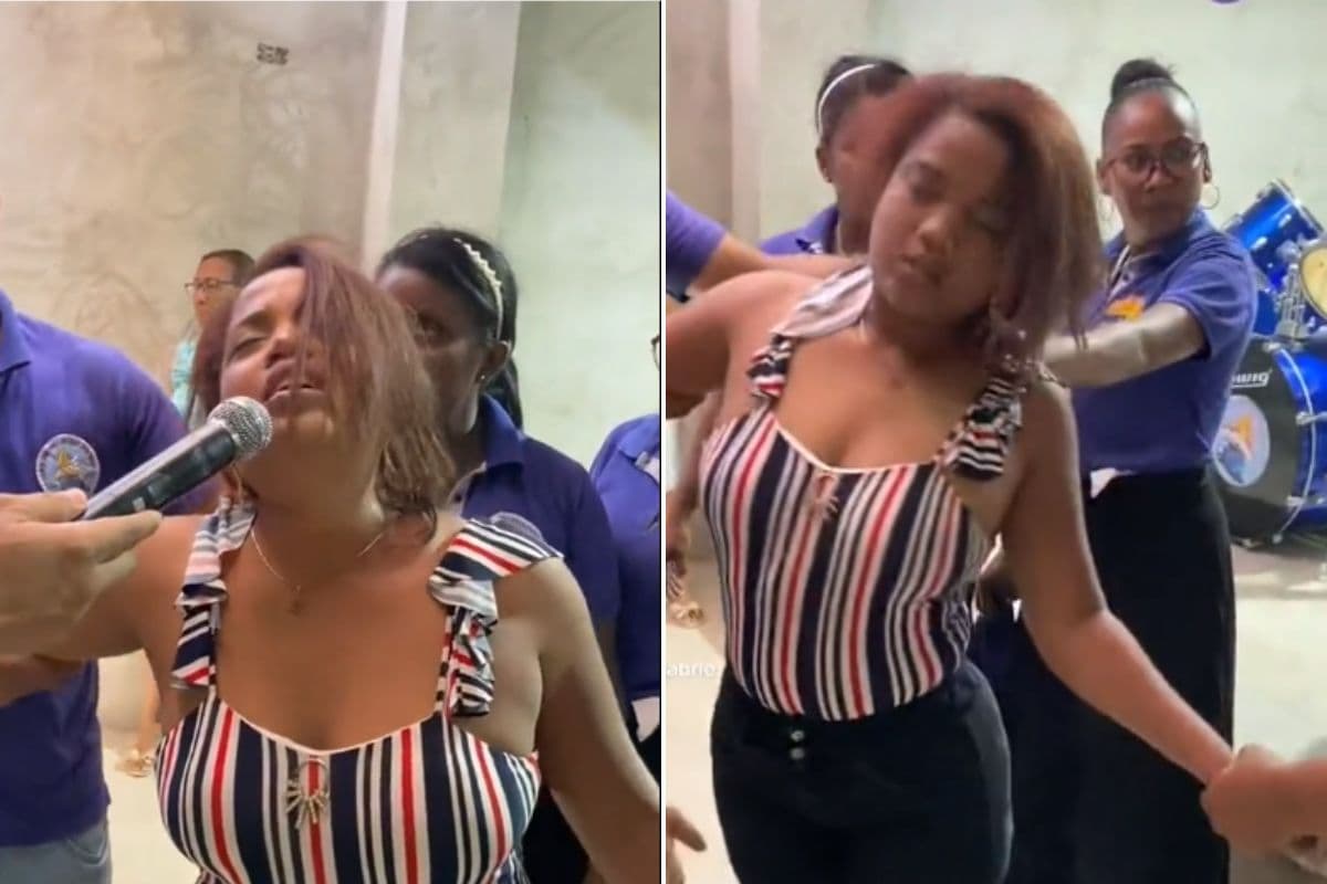 Mujer canta Shakira durante un supuesto exorcismo
