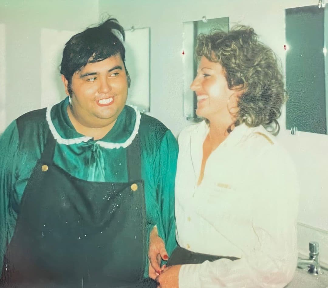 Fotos de Gache Rivera con el elenco de El Chavo del 8