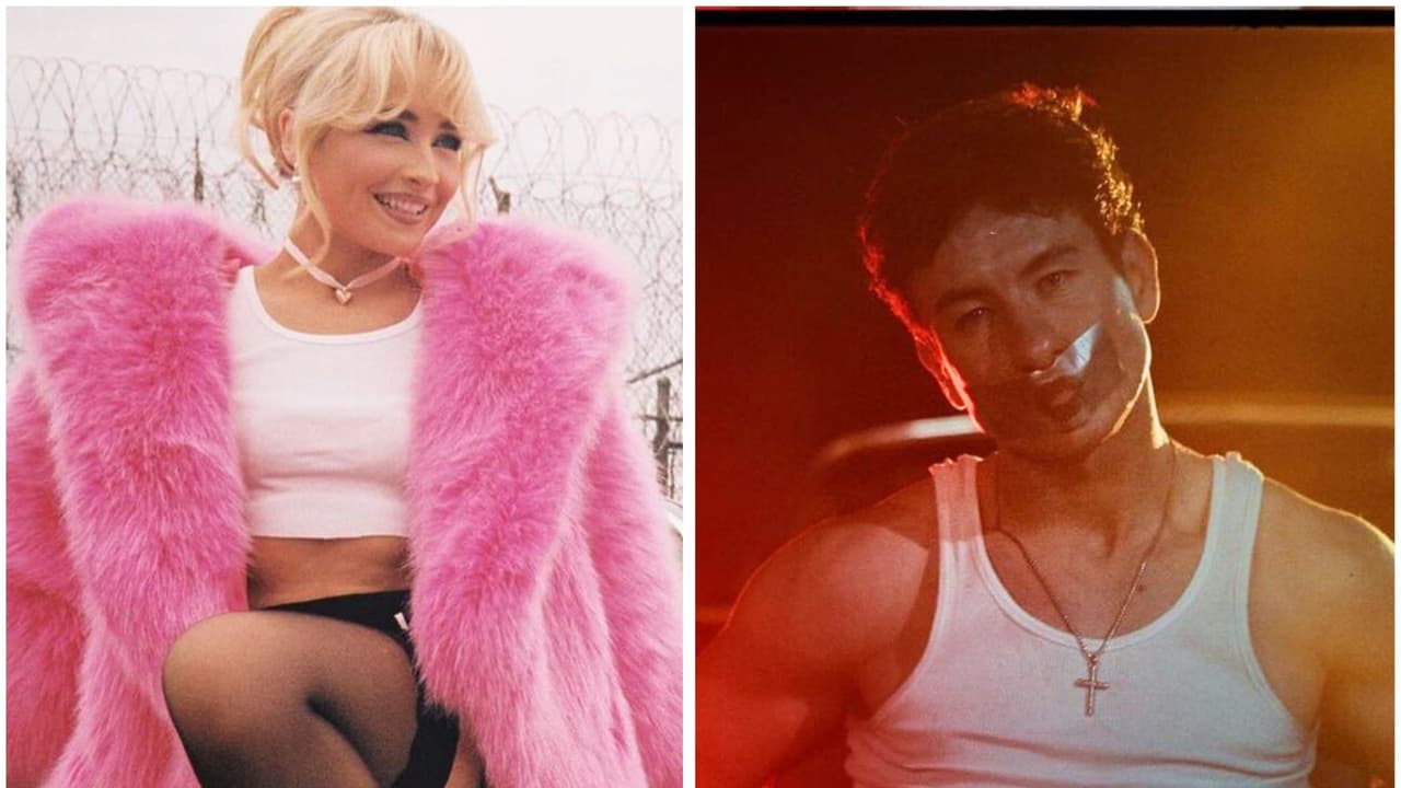 Barry Keoghan y Sabrina Carpenter en el video 'Please, please, please'