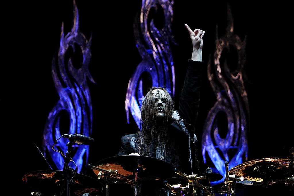 SYDNEY, AUSTRALIA - OCTOBER 26: Drummer Joey Jordison of heavy metal band Slipknot performs on stage in concert at Acer Arena on October 26, 2008 in Sydney, Australia. (Photo by Lisa Maree Williams/Getty Images)