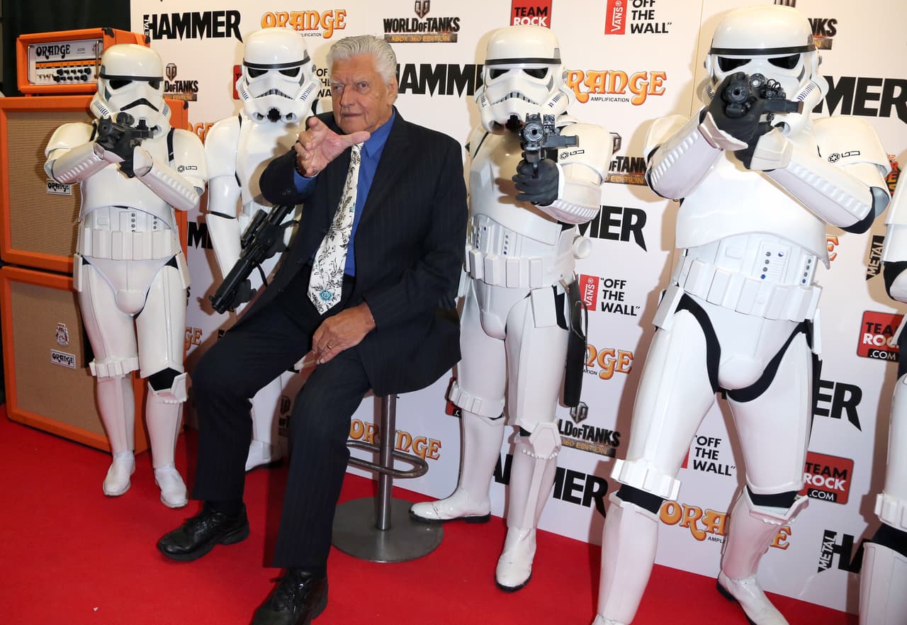 LONDON, UNITED KINGDOM - JUNE 16: Dave Prowse and Darth Vader won Spirit of Hammer award at the Metal Hammer Golden Gods awards at Indigo2 at O2 Arena on June 16, 2014 in London, England. (Photo by Chiaki Nozu/WireImage)